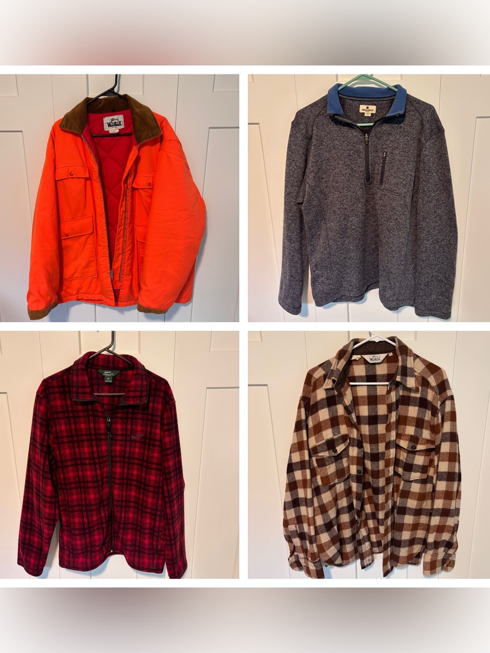 Set of 4 Woolrich Men’s Large and XL jackets / coats